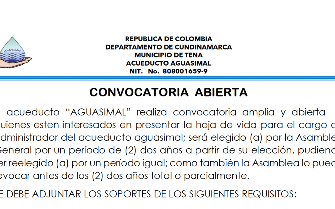 Convocatoria – Administrador